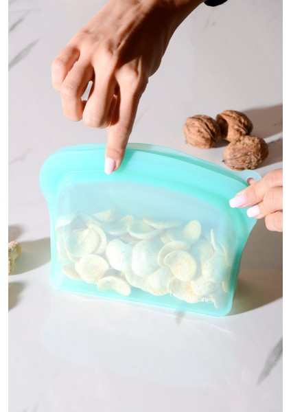 Sheer Hava Sızdırmaz Kilitli Silikon Saklama Torbası 600 ml | Yeşil fiyatları