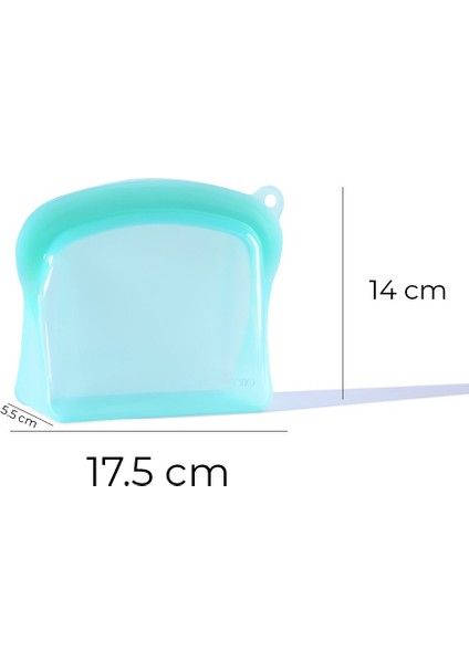 Sheer Hava Sızdırmaz Kilitli Silikon Saklama Torbası 600 ml | Yeşil indirimleri