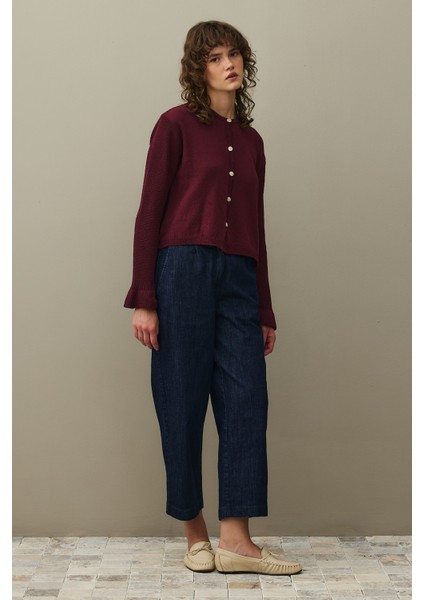 Pamuk Hırka Bordo