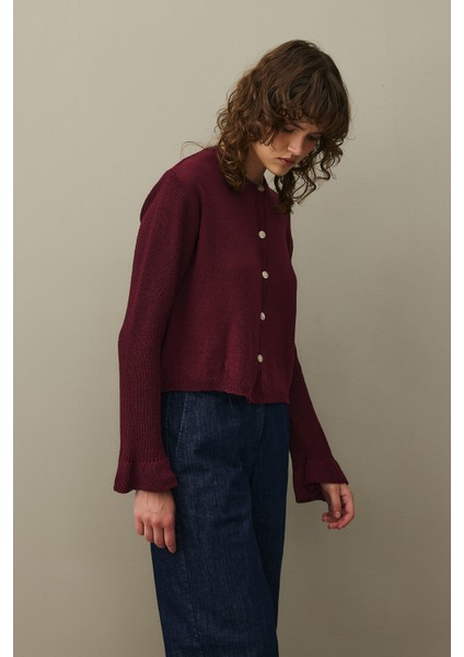 Pamuk Hırka Bordo modelleri