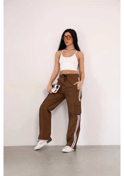 Praşut Kumaş Kargo Çeplı Baggy Esofman - Kahve -Vlmr fiyatları