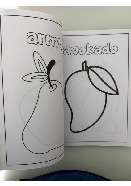 Meyveler ve Sebzeler Boyama Kitabı modelleri