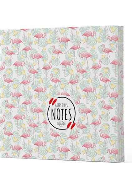 Flamingo 3 - Çizgisiz Yan Boyamalı Defter