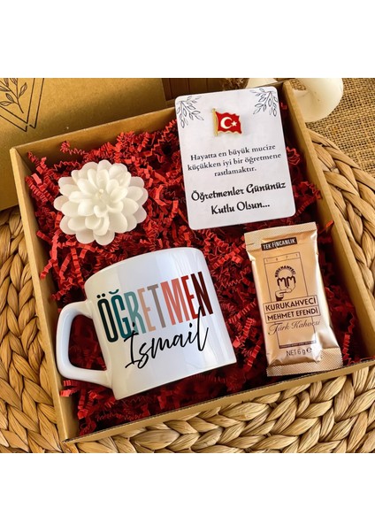 Renkli Harf Tasarımlı Öğretmenler Günü Hediye Kutusu – Isme Özel Kupa fiyatları
