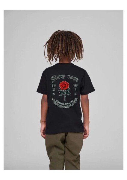 Çocuk Unisex Baskılı T-Shirt - Siyah -Vlmr fiyatları