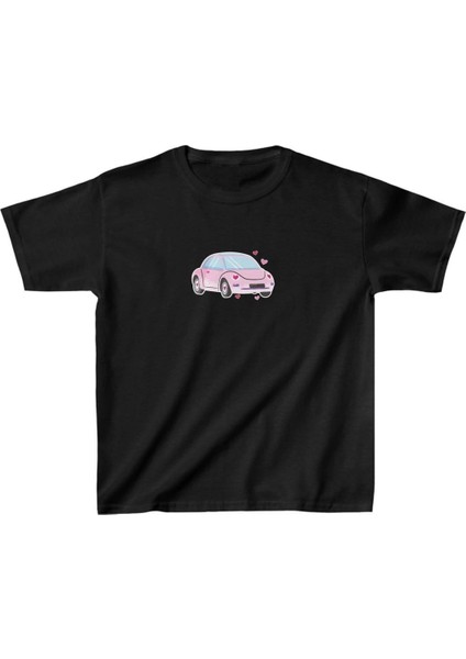 Unisex Çocuk Baskılı T-Shirt - Siyah -Vlmr