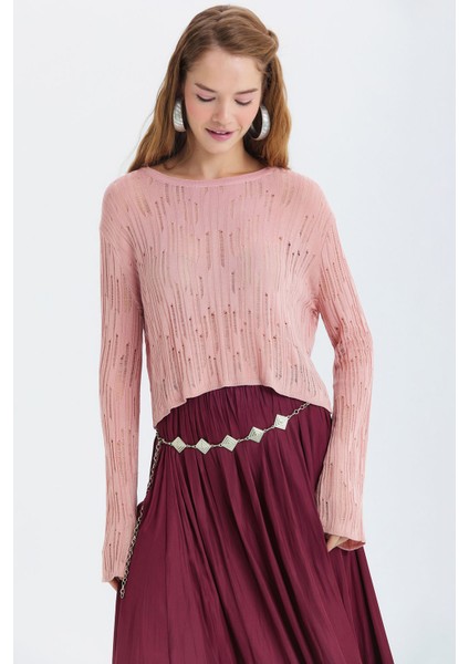 Geometrik Figürlü Zincir Bel Kemeri Gümüş