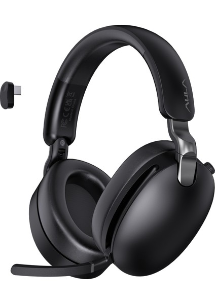 A500 Hybrid Anc 2.4ghz Kablosuz ve Bluetooth 5.4 Aux Mikrofonlu Kulak Üstü Kulaklık Siyah