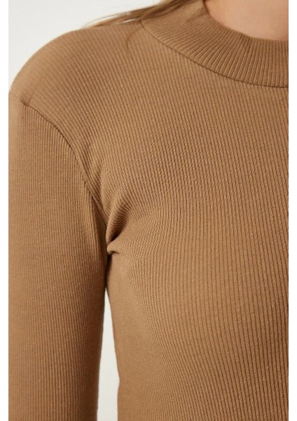 Kadın Full Likralı Fitilli Kaşkorse Body - Kahve -Vlmr modelleri