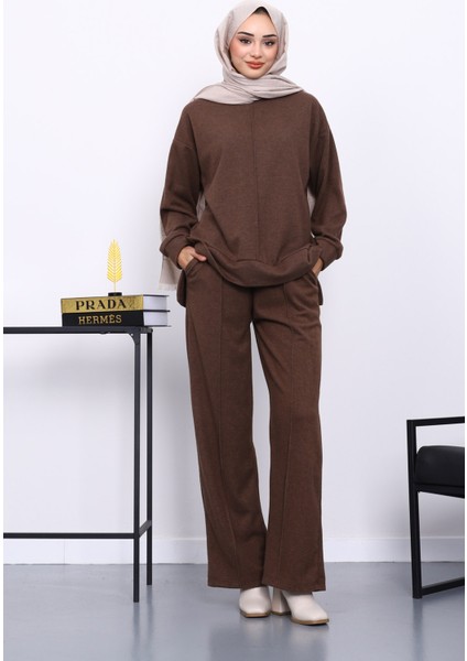 Kahverengi Üst ve Pantolonu Nervür Dikişli Selanik Takım fiyatları