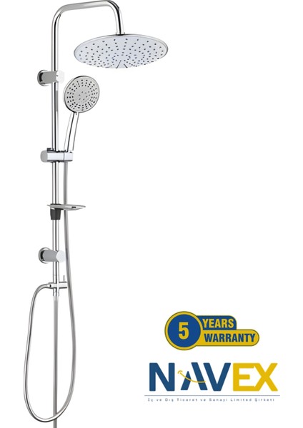 Rund Kolonlu Krom Yağmurlama Duş Seti