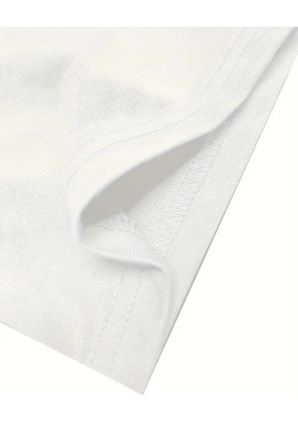 No Risk No Story Baskılı Oversize Bisiklet Yaka T-Shirt - Beyaz -Vlmr modelleri