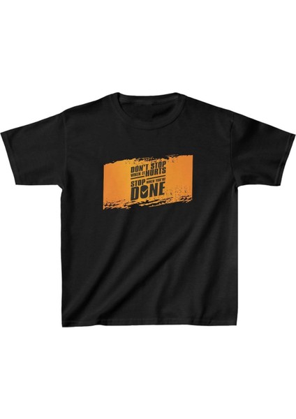 Unisex Çocuk Baskılı T-Shirt - Siyah -Vlmr