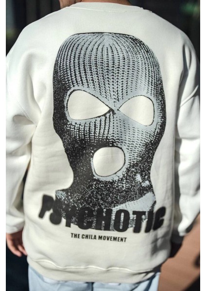 Kışlık Bisiklet Yaka Baskılı Sweatshirt - Beyaz -Vlmr fiyatları