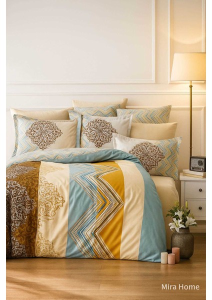 Çift Kişilik Pamuklu Nevresim Takımı Zigzag Desenli fiyatları