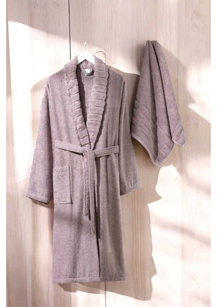 Aqualoom Lüx Kadın Bornoz ve Havlu Seti &AMP;#37;100 Pamuklu Mürdüm fiyatları