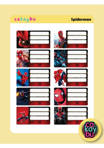 Spiderman Okul Defter Etiket Yapıştırma Sticker