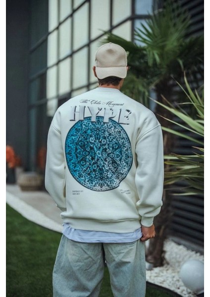 Üç Iplik Bisiklet Yaka Baskılı Sweatshirt - Beyaz -Vlmr fiyatları