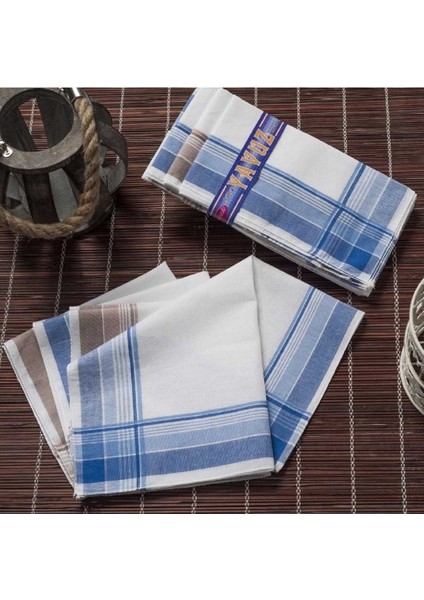 Yavuz Kutulu 39X39 cm Kumaş 12 Adet Mendil Ym 02