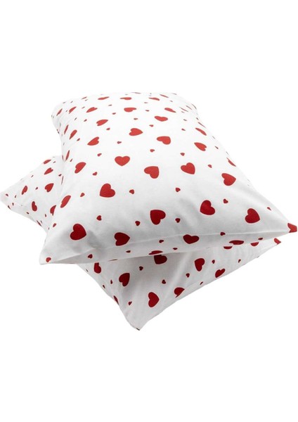 Kırmızı Kalpli Çift Kişilik Nevresim Takımı Pamuklu 180X200 cm modelleri