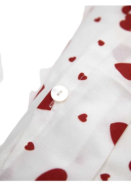 Kırmızı Kalpli Çift Kişilik Nevresim Takımı Pamuklu 180X200 cm fırsatları