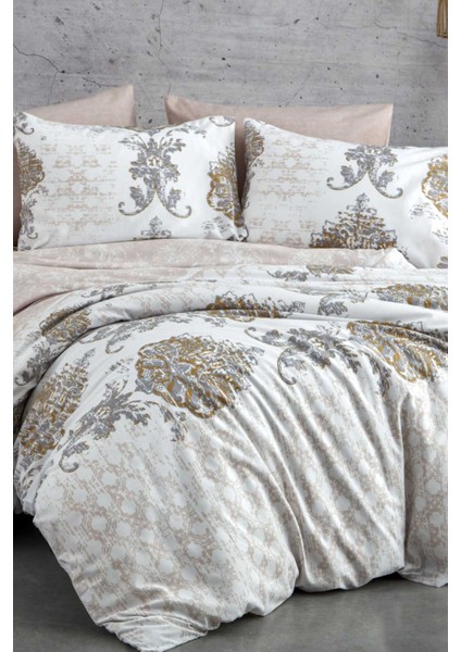 Çift Kişilik Nevresim Takımı Pamuklu Bej Asalet