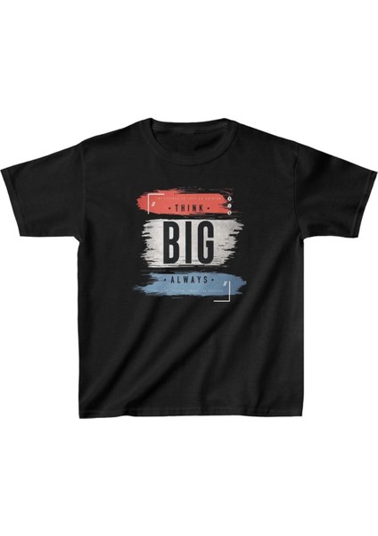 Unisex Çocuk Baskılı T-Shirt - Siyah -Vlmr