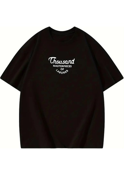 Thousand Ön Arka Baskılı Oversize Bisiklet Yaka T-Shirt - Siyah -Vlmr fiyatları