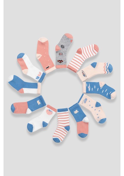 12 Çift Pamuklu Kız Çocuk ve Bebek Soket Çorap fiyatları