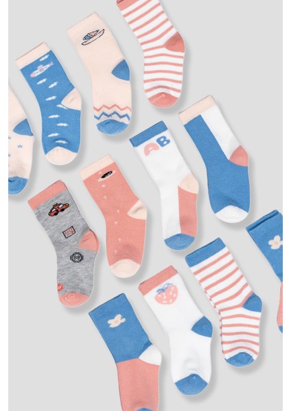 12 Çift Pamuklu Kız Çocuk ve Bebek Soket Çorap fırsatları