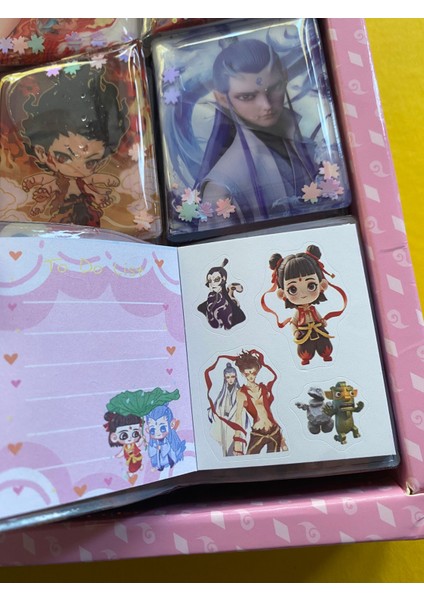 ne zha nezha 3 adet mini sulu - pullu sticker defteri 300 stickerlı not defteri modelleri