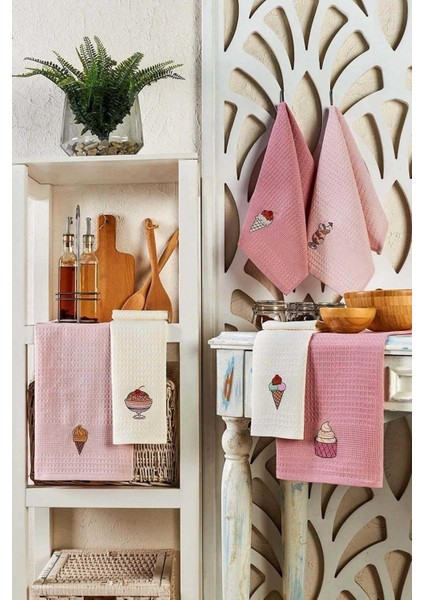 6 Parça Mutfak Kurulama Bezi 30 x 50 cm Ice Cream