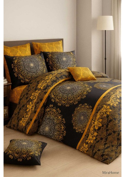 Çift Kişilik Pamuklu Nevresim Takımı Varaklı Desenli fiyatları