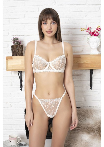 Ekru Balenli Bralet Takım