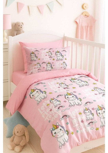 Dijital Baskılı 3D Pamuklu Yenidoğan Bebek Nevresim Takımı Lets Play Together