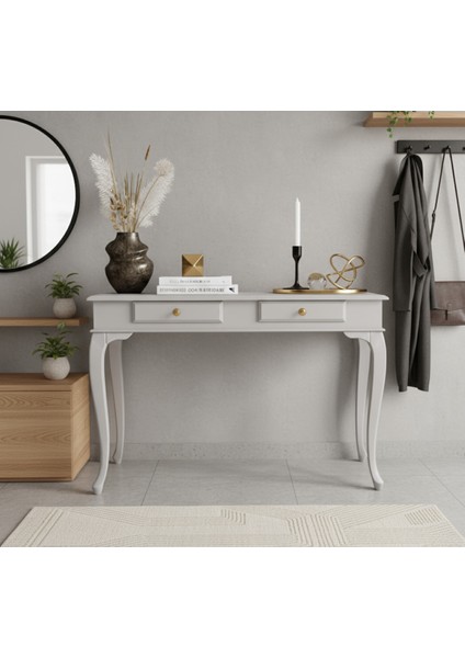 100 cm Masif Çekmeceli Lükens Açık Gri Dresuar