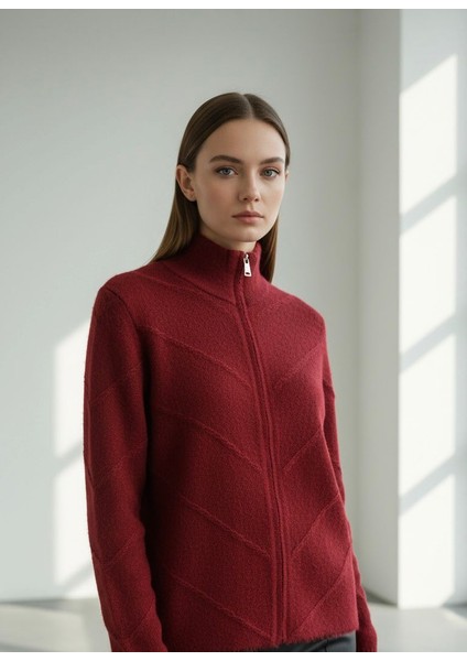 Fermuarlı Kısa Yumuşak Sakallı Hırka