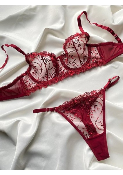 Kırmızı Balenli Bralet Takım