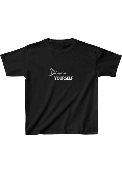 Unisex Çocuk Baskılı T-Shirt - Siyah -Vlmr