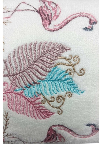 3 Lü Renkli Kuğu Nakışlı Su Taşı Kenar Işlemeli Havlu Seti 50X90 cm modelleri