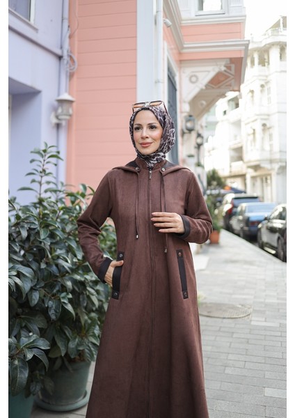 Melina Süet Kapüşonlu Kap – 422158 indirimleri