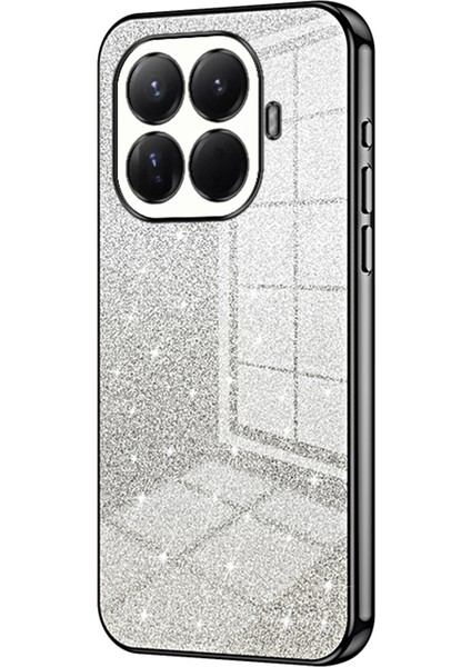 Xiaomi 15T Pro Kılıf Elektrokaplama Degrade Simli Tpu Telefon Kılıfı - Siyah (Yurt Dışından)