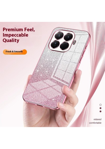 Xiaomi 15T Pro Kılıf Elektrokaplama Degrade Simli Tpu Telefon Kılıfı - Siyah (Yurt Dışından) indirimleri