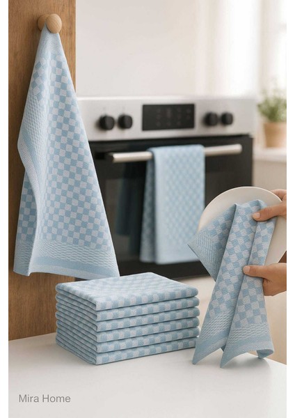 10 lu Dama Desenli Mutfak Kurulama Bezi 50x70 Cm Mavi fiyatları