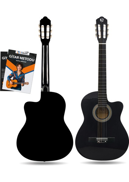 Luca CW-200BK Siyah Kesik Kasa Klasik Gitar Seti 4/4 Sap Ayarlı (Cutaway) modelleri