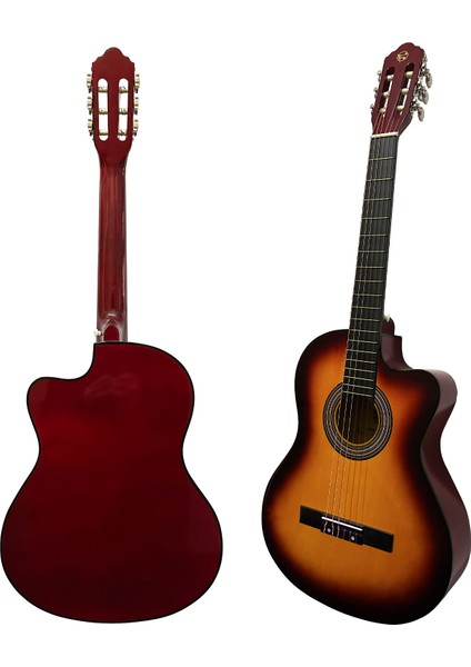 Luca CW-200SB Sunburst Kesik Kasa Klasik Gitar Seti 4/4 Sap Ayarlı (Cutaway) modelleri