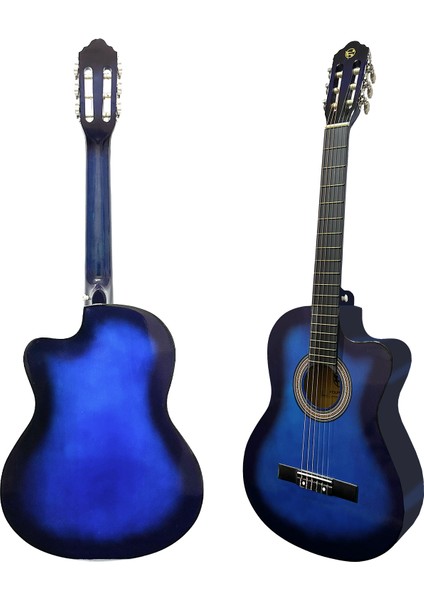 Luca CW-200BL Mavi Kesik Kasa Klasik Gitar Seti 4/4 Sap Ayarlı (Cutaway) modelleri