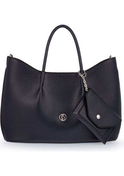 Logo Detaylı Lacivert Kadın El Çantası Riv 147-R