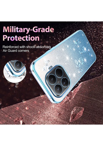 Xiaomi 15T Pro (Global) Kılıf Çiçek Tpu Esnek Degrade Telefon Kılıfı - Mavi (Yurt Dışından) fırsatları