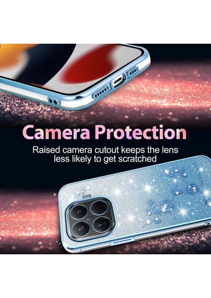 Xiaomi 15T Pro (Global) Kılıf Çiçek Tpu Esnek Degrade Telefon Kılıfı - Mavi (Yurt Dışından) indirimleri